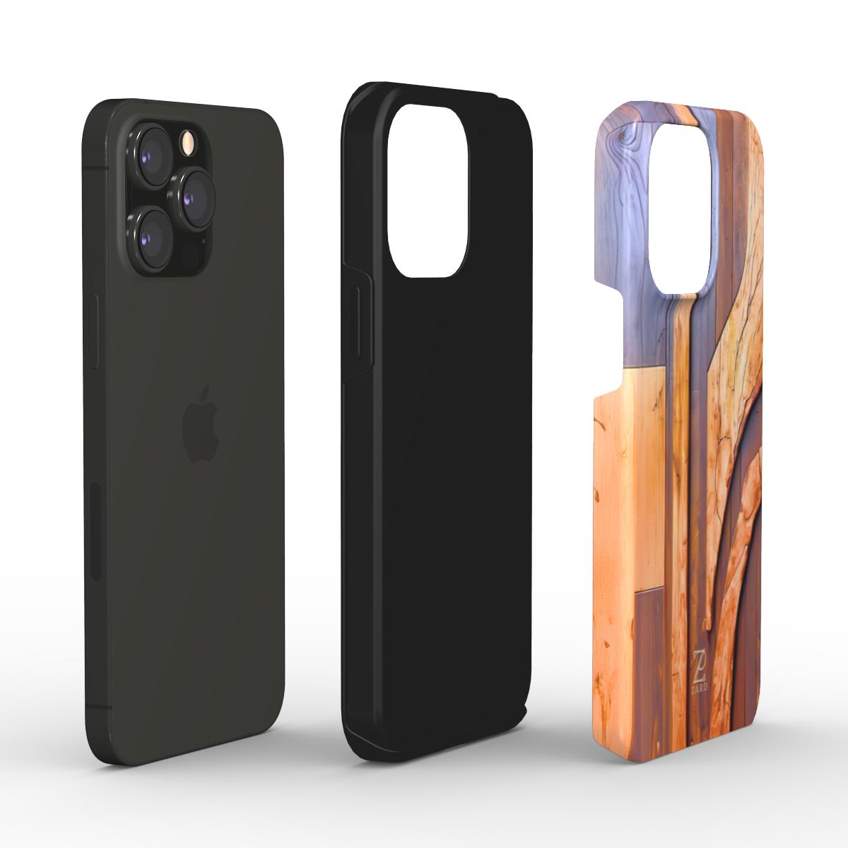 Phone tough case: Walnut Mosaic Wood