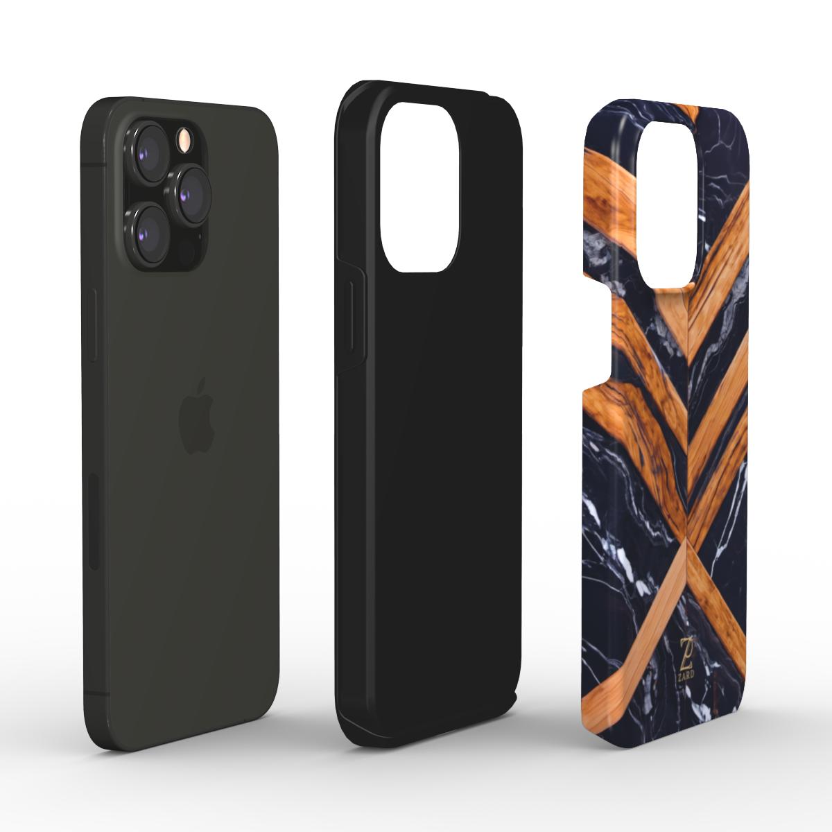 Phone tough case: Marble Cross Wood Mirror