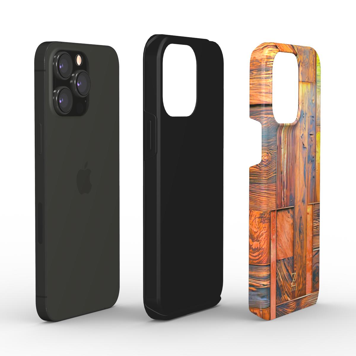 Phone tough case: Amber Wood Mosaic
