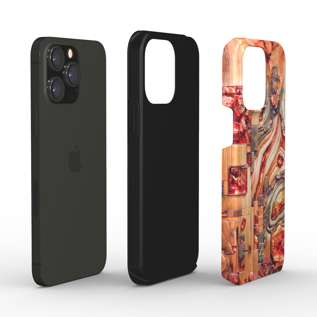 Phone tough case: Amber Mosaic Timber
