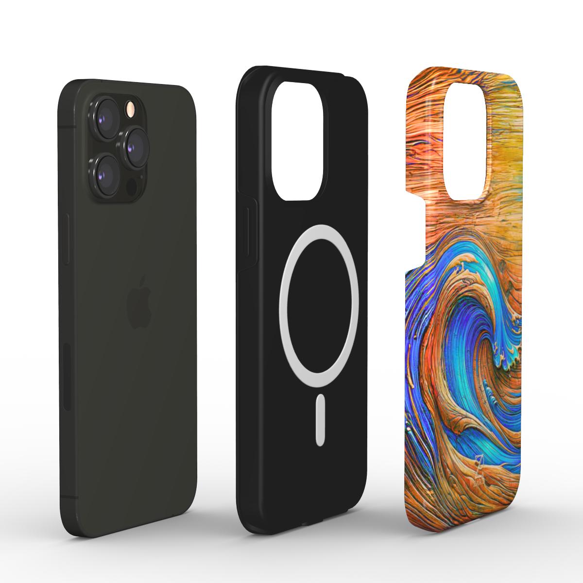 Phone tough case (MagSafe): Timber Sapphire Wave