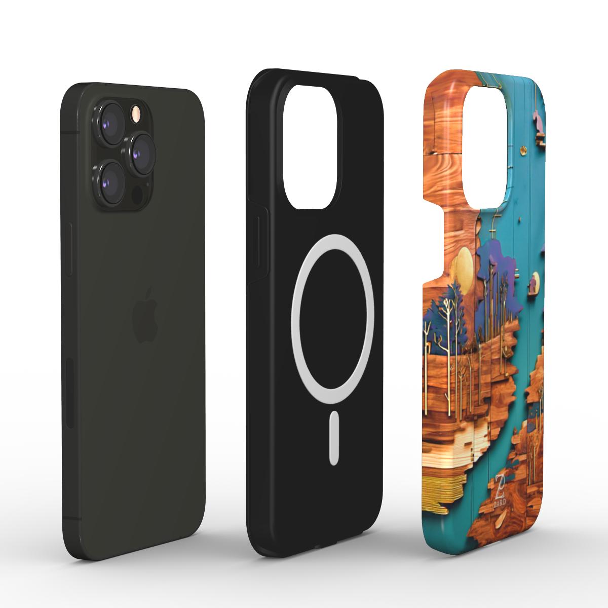 Phone tough case (MagSafe): Rustic River Shore