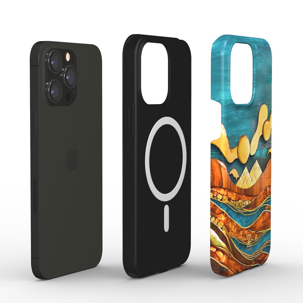 Phone tough case (MagSafe): Emerald Amber Ocean