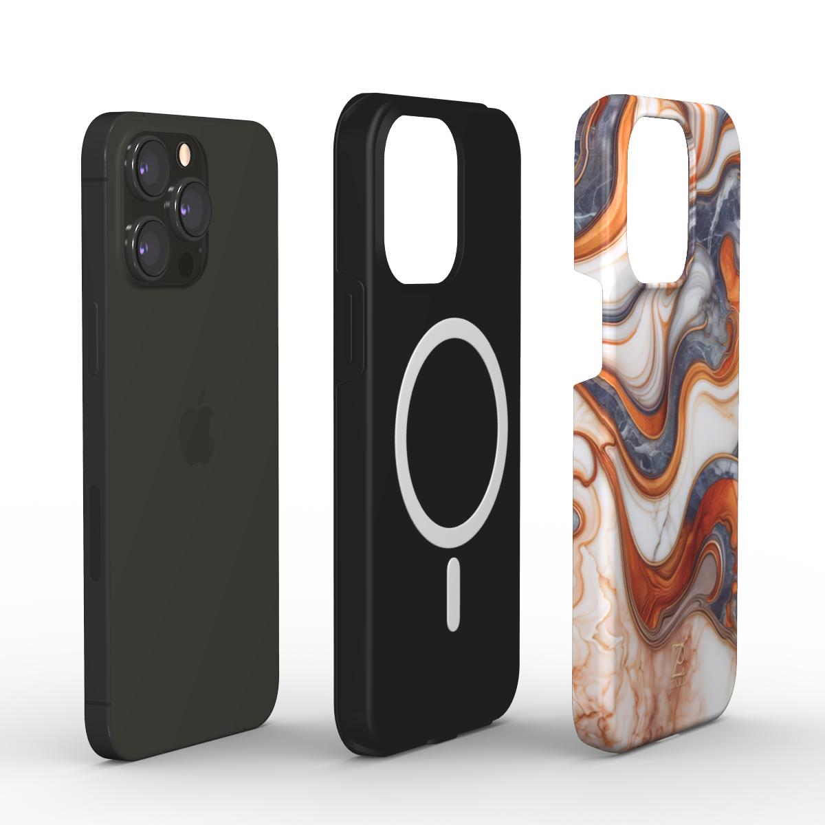 Phone tough case (MagSafe): Coffee Cream Marble