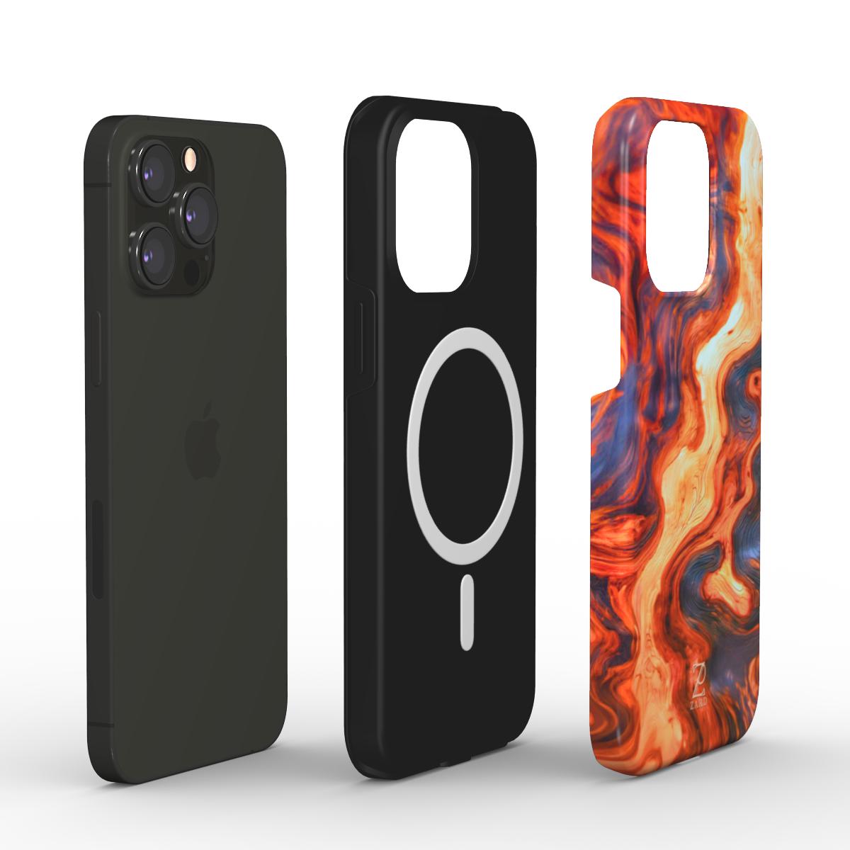 Phone tough case (MagSafe): Burning Wood