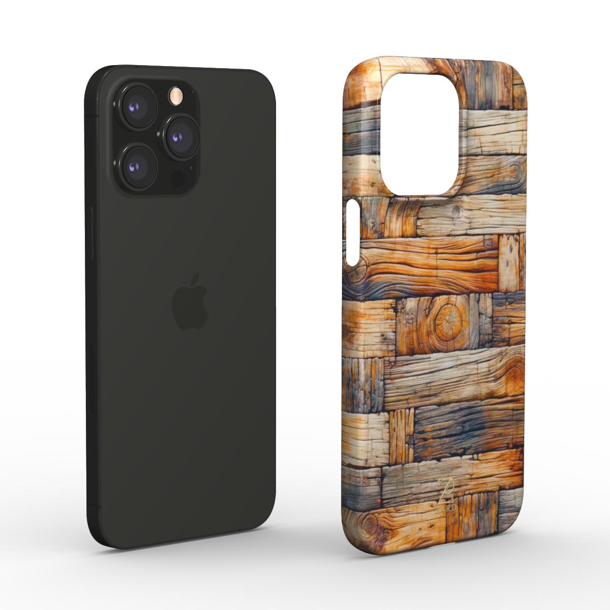 Phone snap case: Rustic Timber Bricks