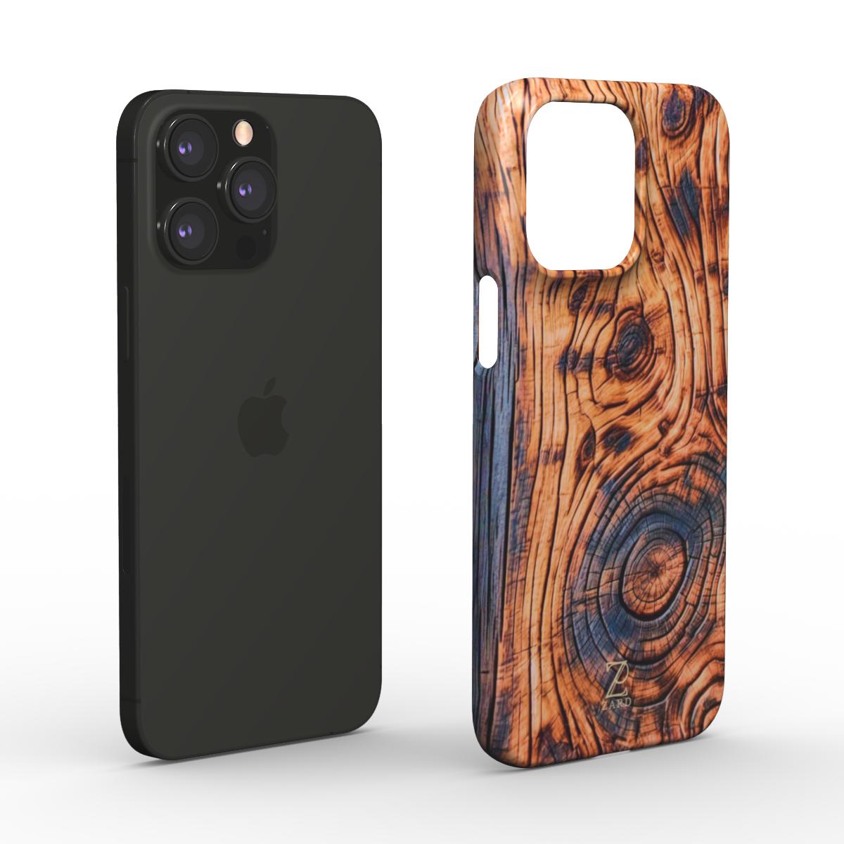 Phone snap case: Charcoal Rustic Wood