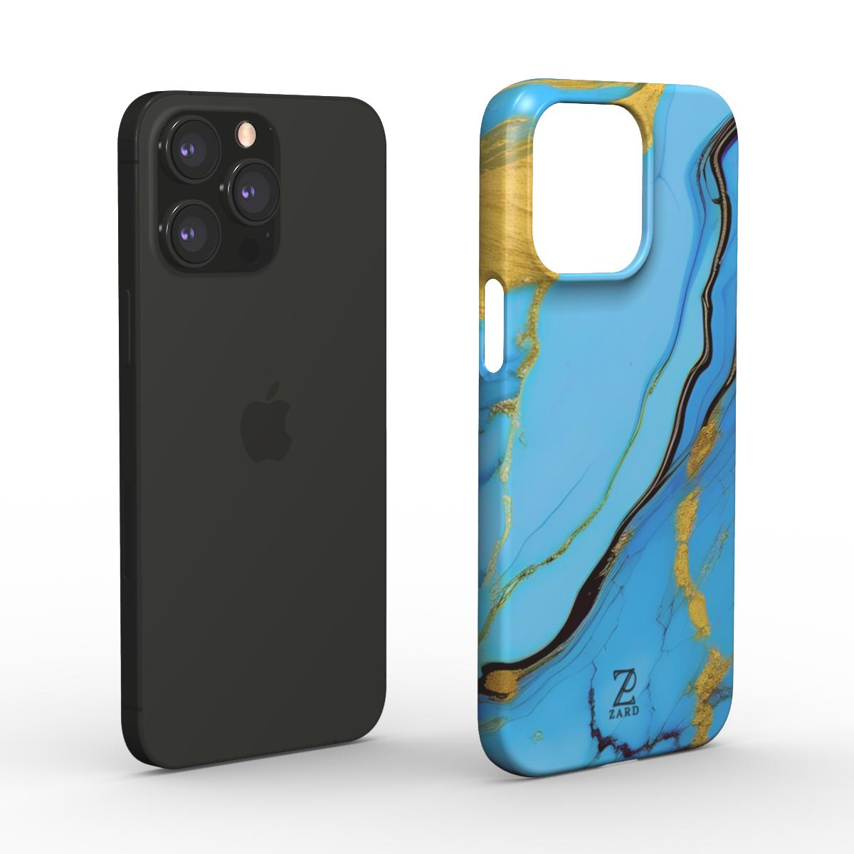 Phone snap case: Azure Golden Marble