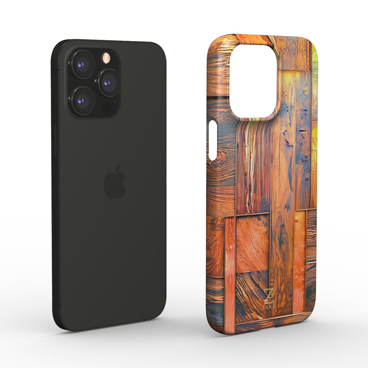 Phone snap case: Amber Wood Mosaic