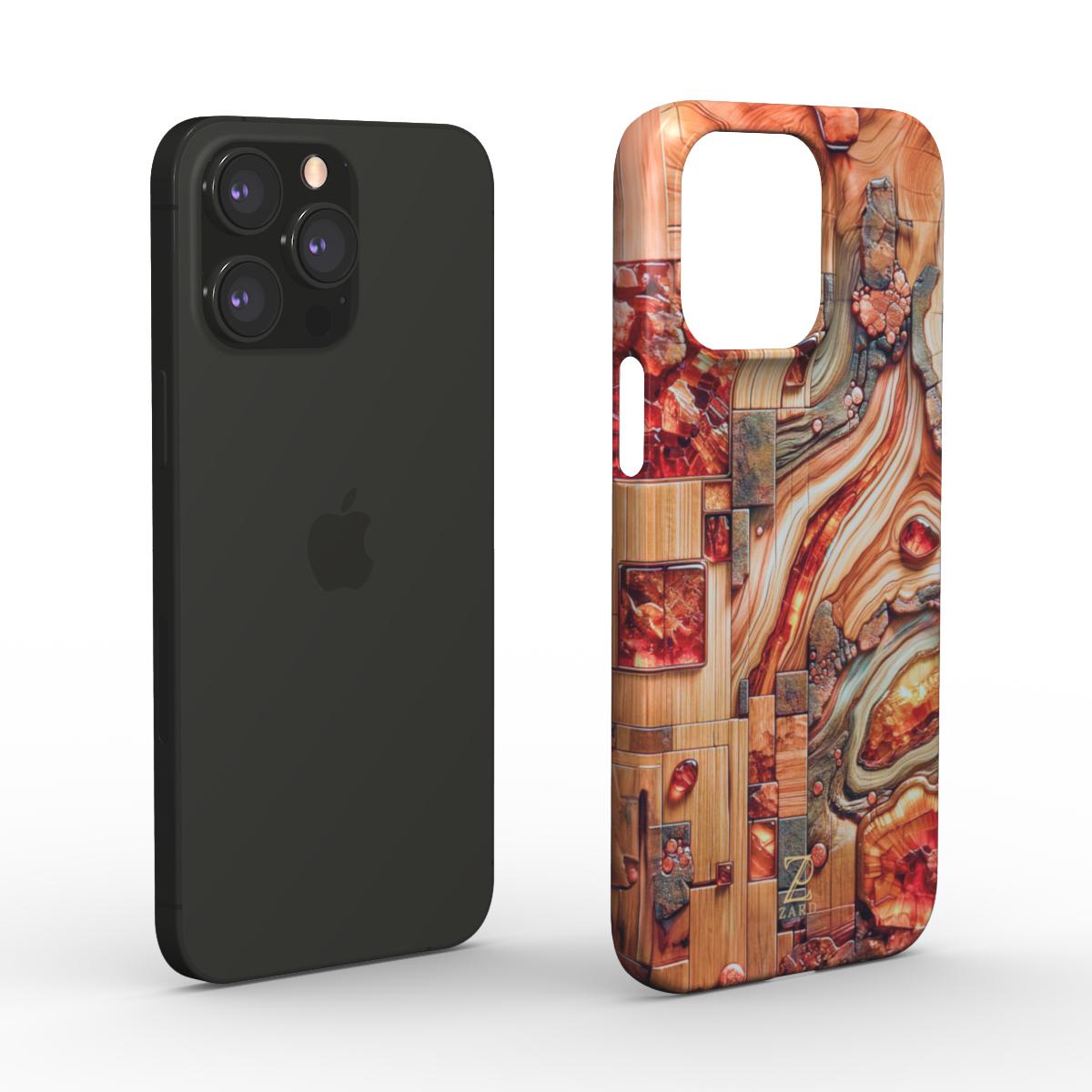 Phone snap case: Amber Mosaic Timber