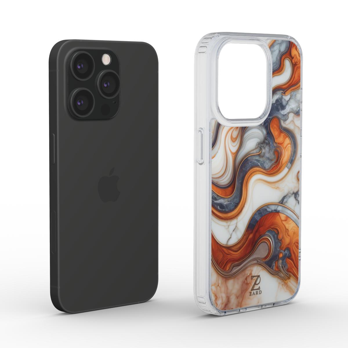 Phone clear case: Coffee Cream Marble