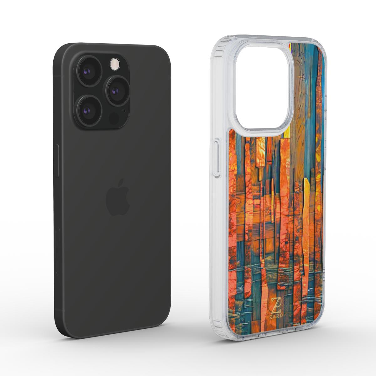 Phone clear case (MagSafe): Amber Timber
