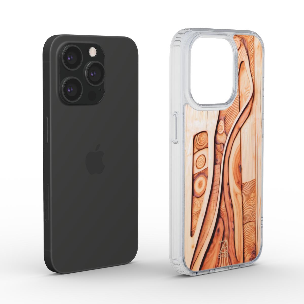 Phone clear case (MagSafe): Plywood Flow