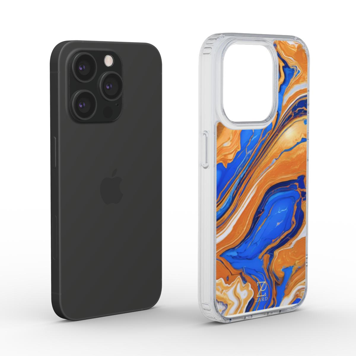 Phone clear case (MagSafe): Sapphire Amber Marble