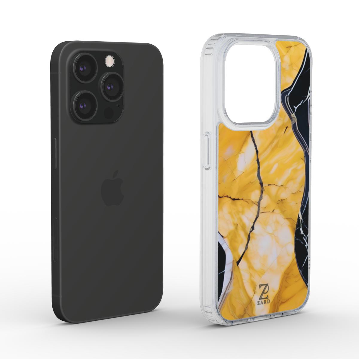 Phone clear case (MagSafe): Yellow Marble