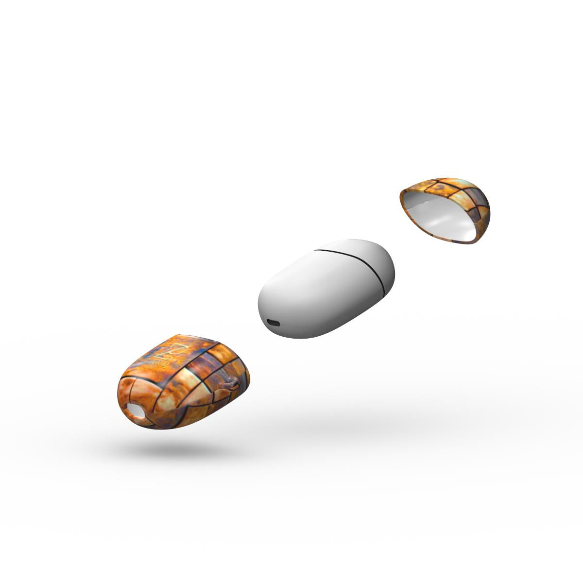 Google Pixel Buds Tough Case: Brass Rustic Blocks