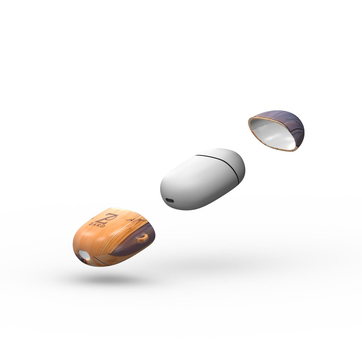 Google Pixel Buds Tough Case: Walnut Mosaic Wood