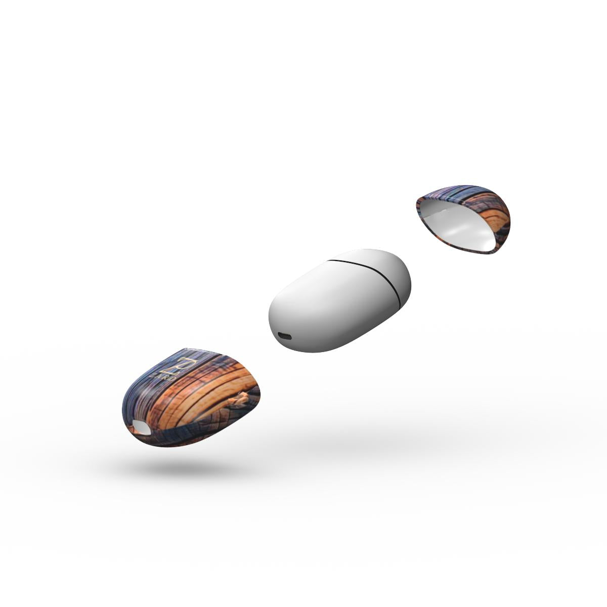 Google Pixel Buds Tough Case: Charcoal Rustic Wood