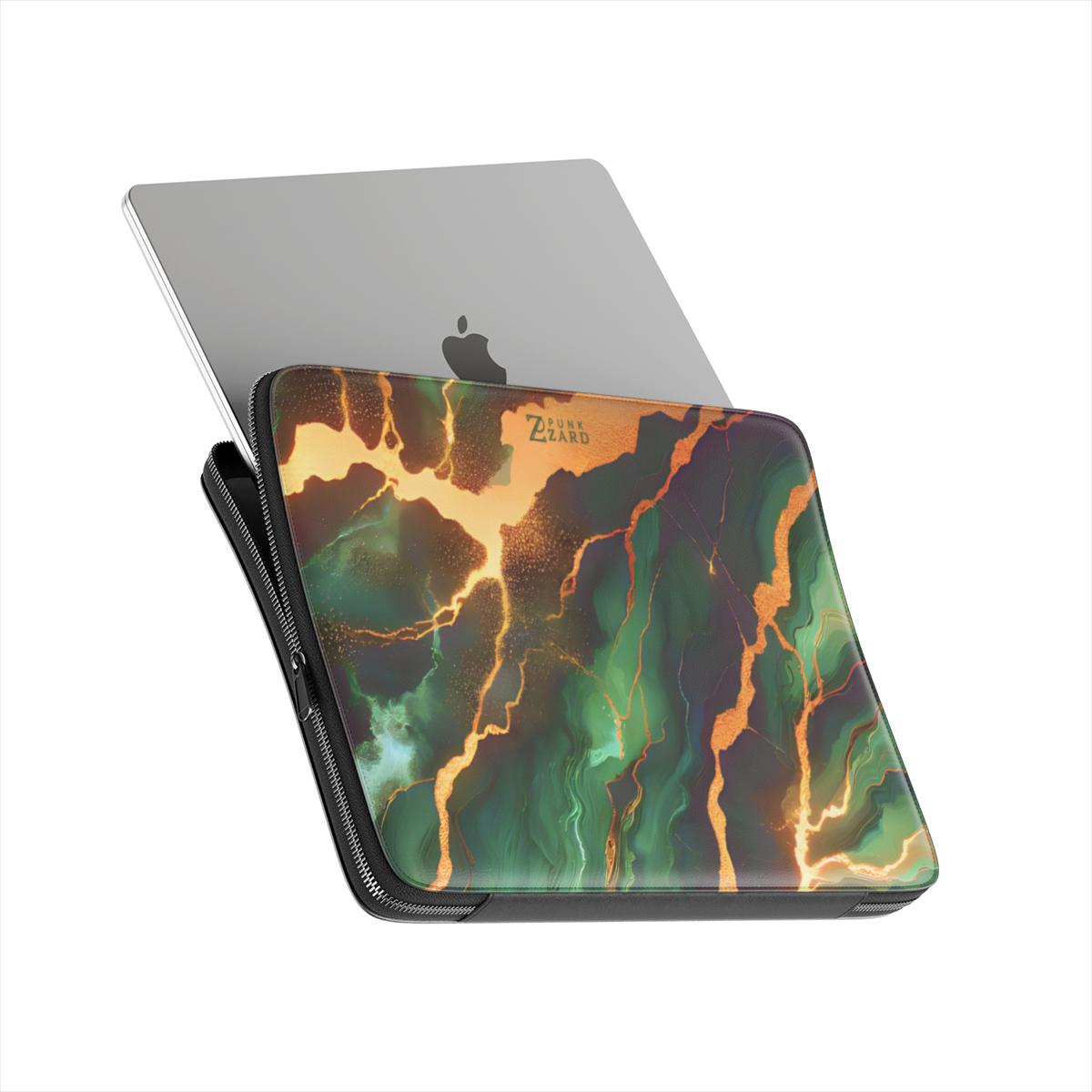 Laptop Sleeve: Moss Golden Marble