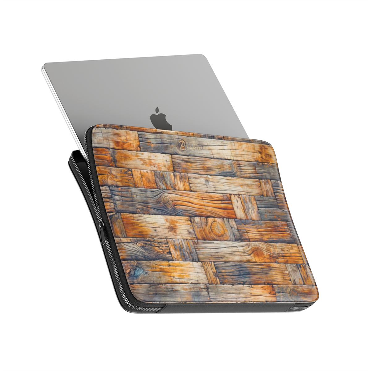 Laptop Sleeve: Rustic Timber Bricks