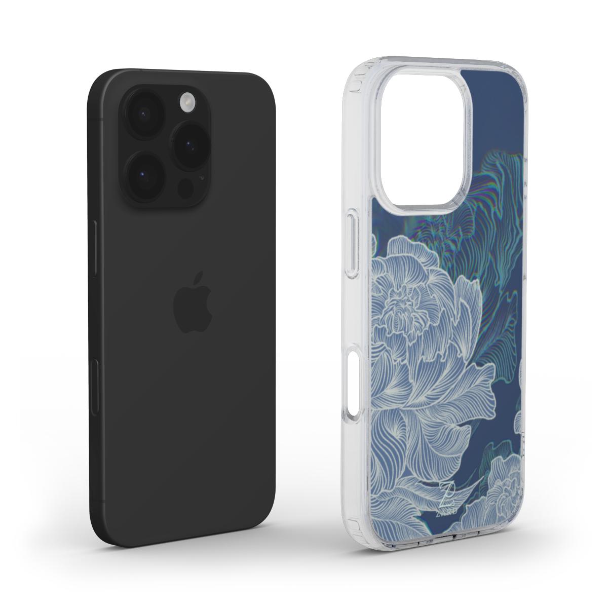 Phone clear case (MagSafe): Funky Peonies