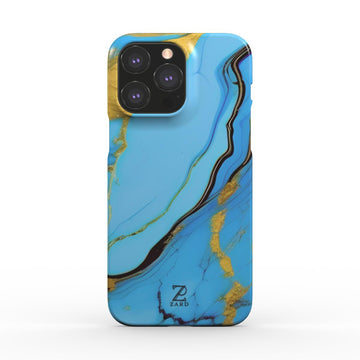 Phone snap case: Azure Golden Marble