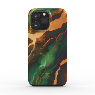 Phone tough case: Moss Golden Marble