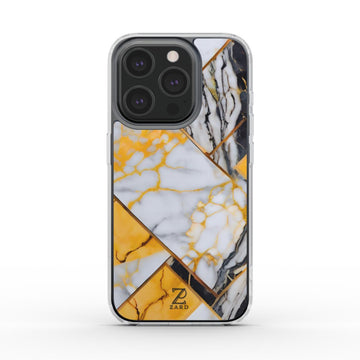 Phone clear case: Yellow Grayscale Struct Marble