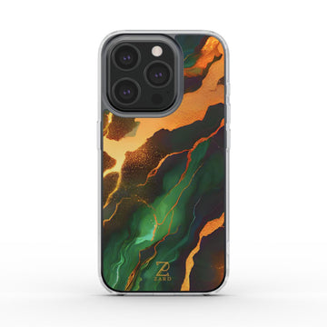 Phone clear case: Moss Golden Marble