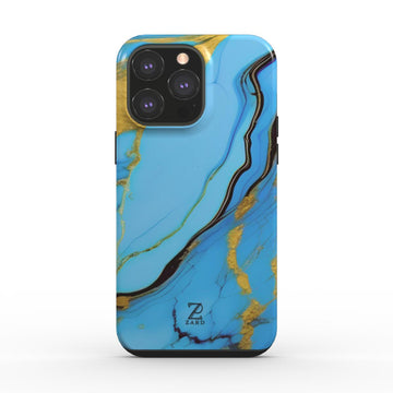 Phone tough case: Azure Golden Marble