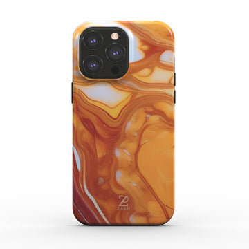 Phone tough case (MagSafe): Amber Marble