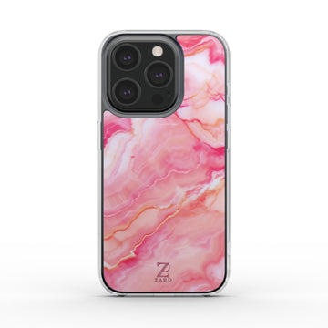 Phone clear case: Pink Marble