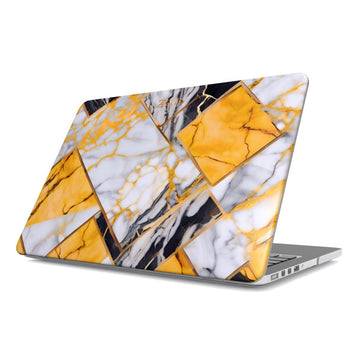MacBook snap case: Yellow Grayscale Struct Marble