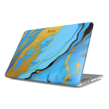 MacBook snap case: Azure Golden Marble