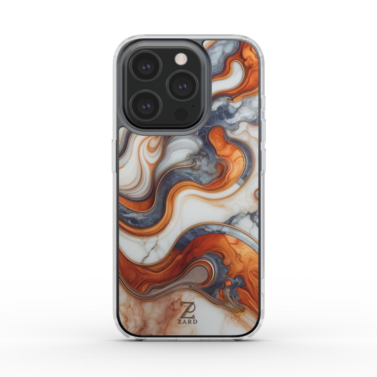 Phone clear case: Coffee Cream Marble