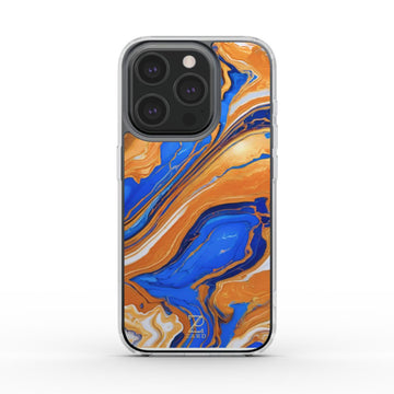 Phone clear case: Sapphire Amber Marble