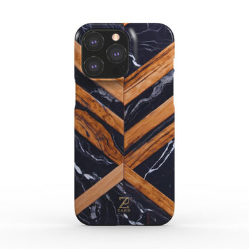 Phone snap case: Marble Cross Wood Mirror