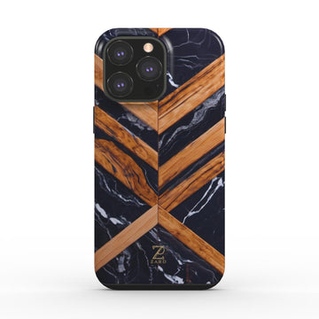 Phone tough case: Marble Cross Wood Mirror