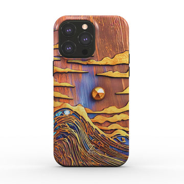 Phone tough case (MagSafe): Sapphire Rustic Ocean