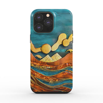 Phone tough case: Emerald Amber Ocean
