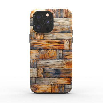 Phone tough case (MagSafe): Rustic Timber Bricks