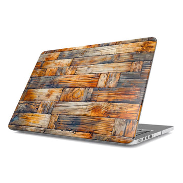 MacBook snap case: Rustic Timber Bricks