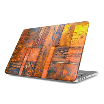 MacBook snap case: Amber Wood Mosaic