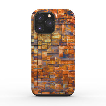 Phone tough case: Brass Rustic Blocks