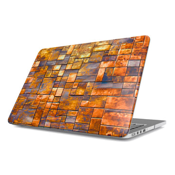 MacBook snap case: Brass Rustic Blocks