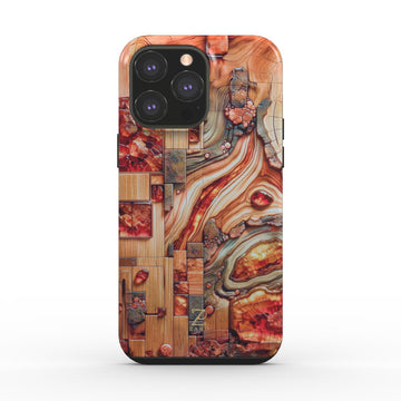 Phone tough case: Amber Mosaic Timber