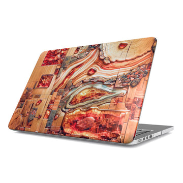 MacBook snap case: Amber Mosaic Timber