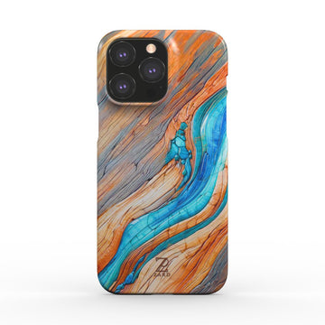 Phone snap case: Azure Flow Rustic Timber