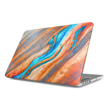 MacBook snap case: Azure Flow Rustic Timber