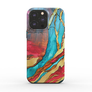 Phone tough case (MagSafe): Emerald Crimson Timber